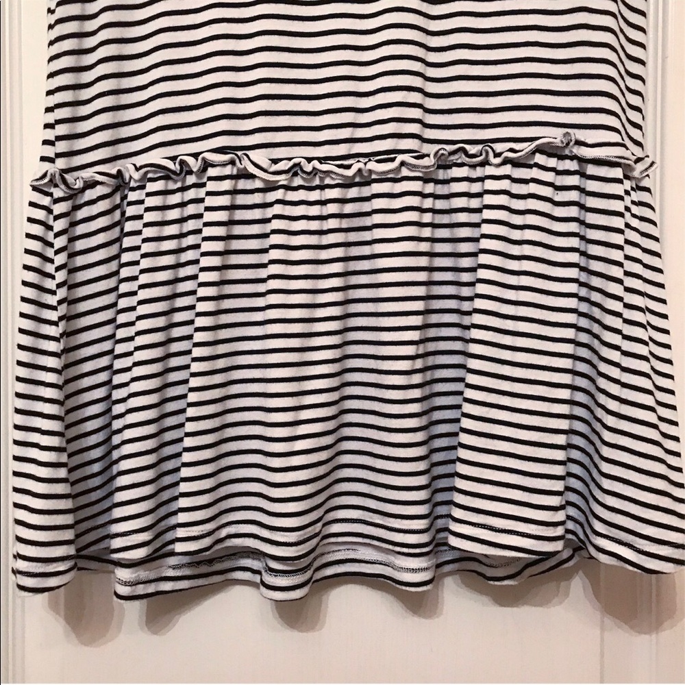 Striped Dropped Waist Ruffle Hem Top - Picture 3 of 5